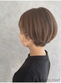 ベージュ大人ショートボブミニウルフチェリーブラウングレージュ
