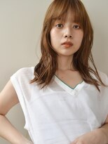 ウェルク(welc) 黒髪グレーベージュレイヤーロング前髪パーマアッシュブラック