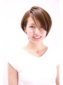グレージュ×ショート
