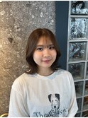 オリーブカラー×くびれヘア