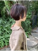 前髪なしショートボブ