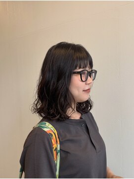 ヘアーメイクブランニュー セントラル 西大寺店(hair make Brand new central) ぱっつん前髪ナチュラルブラウンカラーデジタルパーマ奈良西大寺