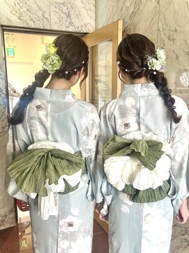 ヘアコレクション アンジュ(Hair collection Unge) サイド編みおろし×浴衣着付け＊