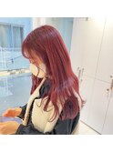 ハイトーンチェリーピンク派手髪10代20代