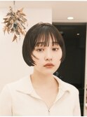 ショート　ショートボブ　ハンサムショート　前髪　暗めカラー