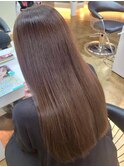 ナチュラルブラウン うるつやストレート 髪質改善 ロング
