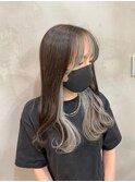 pesca那覇新都心/小顔/イヤリングカラー/ベージュアッシュ/韓国