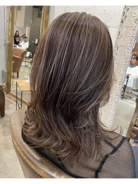 ノラ ヘアーサロン(NORA HAIR SALON) 【中迫】大人の上品なハイライトカラー白髪ぼかし