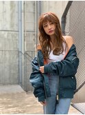 大人かわいい前髪セシルカットココアブラウンフリンジウェーブ