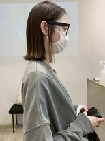 肩ラインの切りっぱなしのミディアム【銀座】