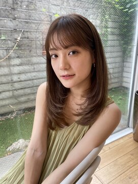 ガーランド (Garland) 大人かわいい顔まわりレイヤーまろベージュシースルーバング