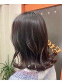【ラベンダーブラウン/外ハネ/ミディアムボブ】20代30代40代50代