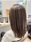 白髪ぼかしハイライト/脱白髪染め/イメチェン/こなれミディ