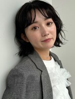デジタルパーマ　ブルーブラック　イメチェン　垢抜けヘア