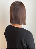 切りっぱなしボブ ストレート 美髪 ブラウンベージュ 20代30代