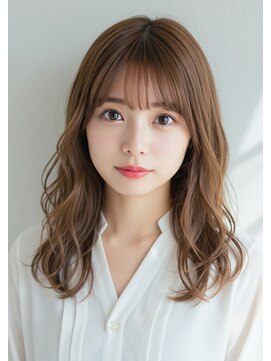 くびれヘア前髪イメチェン艶感うる艶髪小顔カット斜めバング