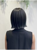 切りっぱなしボブ外ハネバッサリカット韓国ボブ20代30代