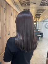 ロストシティ 横浜(LOST CITY)&nbsp;ツヤ感レッドブラウンカラー×セミロング