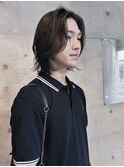 =メンズボブ/フェザーパーマ／MEN’S HAIR/ブルーブラック