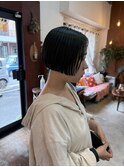 ぱつっとミニボブ切りっぱなしショートボブリップラインボブ韓国