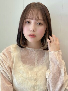 ステアケース 武蔵小杉店(stair:case) ミルクティーベージュ大人かわいい内巻きボブベージュインナー