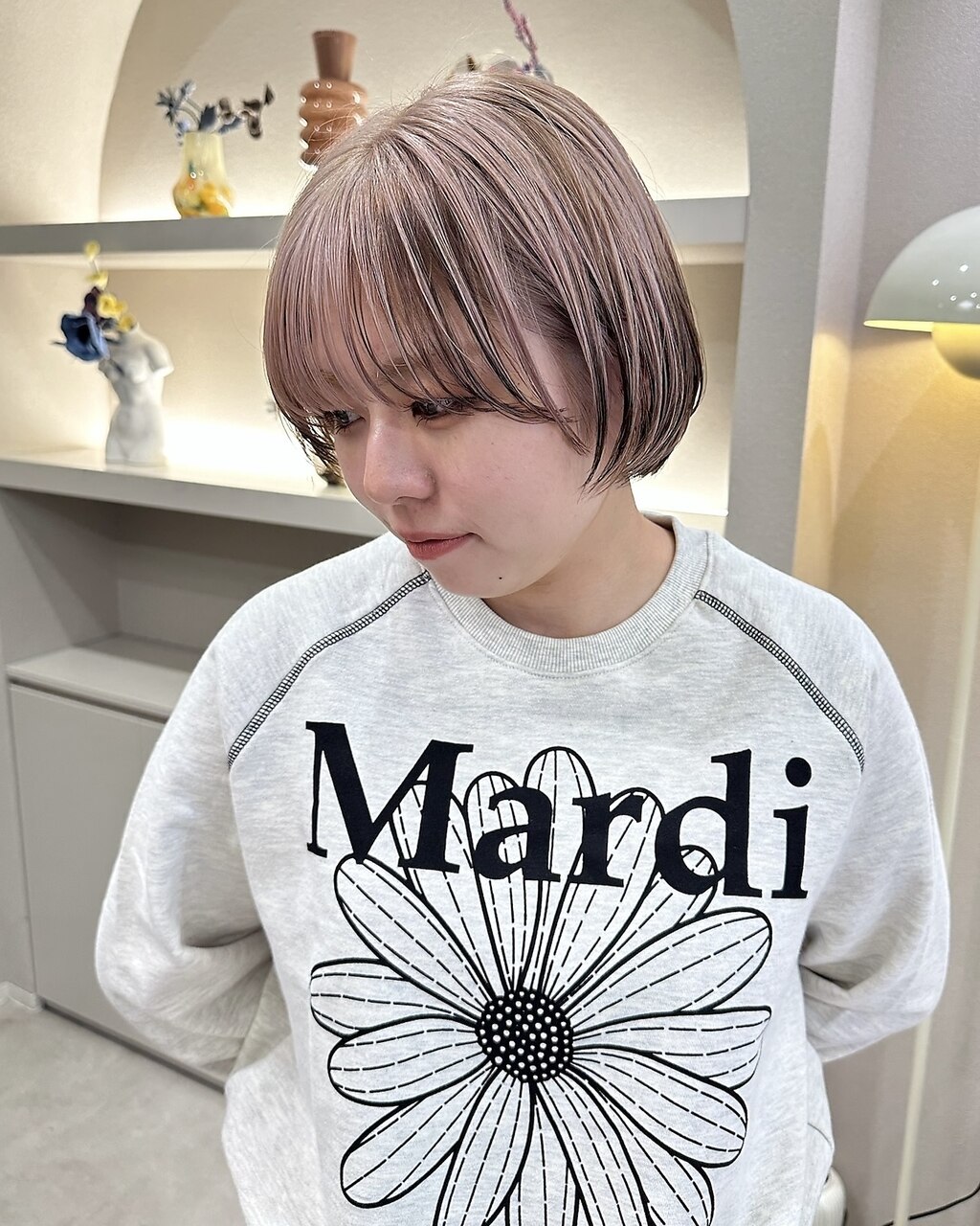 ピンクベージュ/ブリーチボブ/表参道/原宿