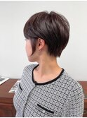 黒髪小顔レイヤーボブパーマ×暗髪透明感冬カラー