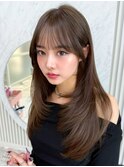 【島田佑】上品なレイヤーカットグレージュ顔周りカット