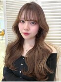 レイヤーカット/顔周りカット/ベージュカラー