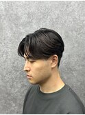 シャドウパーマルーズパーマショートセンターパートフェード