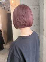 ラニヘアサロン(lani hair salon)&nbsp;ピンクカラー/ミニボブ/暖色カラー/切りっぱなし/