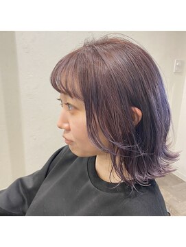 アルマヘアー(Alma hair by murasaki) ◎ラベンダーピンクカラーのレイヤーボブ◎