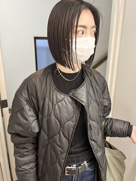 コス(kos) 大人可愛い/ココアベージュ/グレージュカラー/ボブウルフ/黒髪