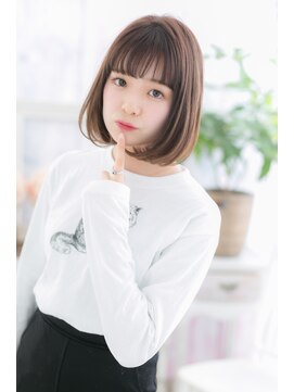 ミック 日暮里店(miq) シースルーバングニュアンスカラー小顔ミニボブb1