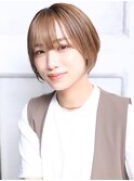 大人可愛い小顔秋カラー丸みショートボブ  A10