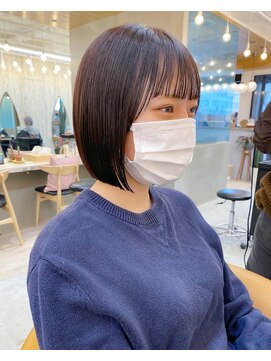 ロンドアジュール 横浜(Lond azur) ナチュラルなミニボブ【久保田夢美】横浜ショコラアッシュ