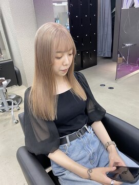 ペレ 栄店(PELE) 斜めバング/グレージュカラー/デザインカラー/栄/名駅