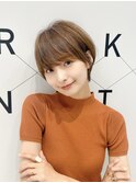 レイヤーマッシュショート20代30代40代50代オリーブグレージュ
