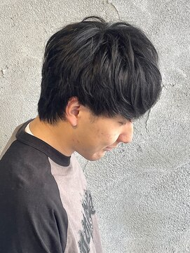 ニアウ 高崎店(Niau) メンズマッシュウルフニュアンスシャドウパーマ群馬高崎眉毛