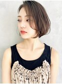 大人ショートボブ/30代/40代/50代/レイヤーボブ/ひし形/艶カラー