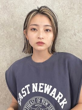 サンク 原宿 表参道(cinq) 原宿ローライトブリーチダブルカラーインナーカラーショートボブ