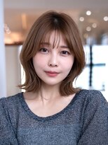 ケアリー 調布(Carelly)&nbsp;大人かわいい前髪セシルカットココアブラウンフリンジウェーブ