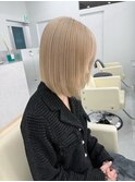ミルクティーベージュ[着物/メルティカラー/透け感バング/新宿]