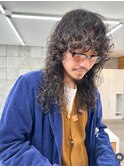 メンズ　ロング　マレット　ウルフ　ミディアム　パーマ　個性派