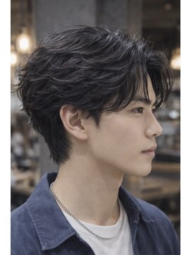 ロア(Roa.) フェザーショートパーマセンターパート