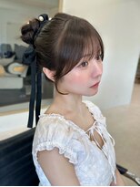 ベル 新宿店(Vel) ハッシュカット/ダークブラウン/バタフライカットカーテンバング