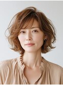 クラゲヘアー/小顔/ココアベージュ/オリーブグレー/川西