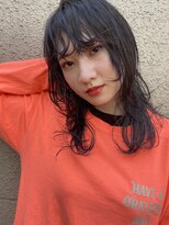 クオン 今泉(quon)&nbsp;【quon】ウルフカットネイビーブルー　-天神 今泉 薬院-