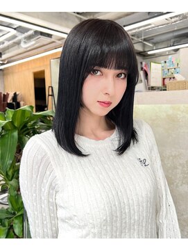 アロ 大阪梅田(alo) 【藤田真由】顔まわりレイヤー×ブルーブラック《大阪梅田駅》