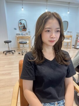 リジェール 金山店 かきあげ前髪×オリーブベージュ